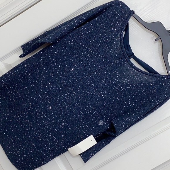 New York & Company Sweaters - New York & Company Sequin Bow Back Sweater Sz S
